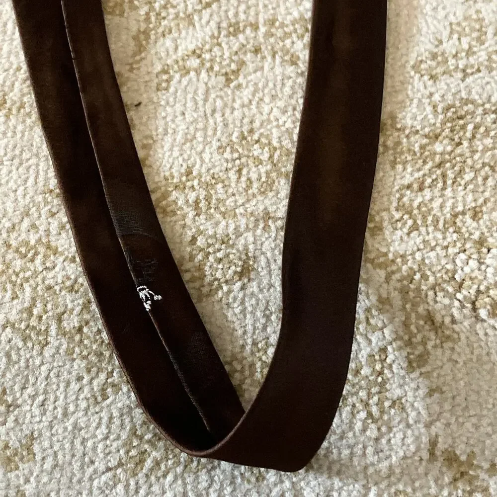 MCM Necktie Ultra Thin Tie Jazz Rat Pack Madmen Atomic Brown Kingpin 1960s vtg